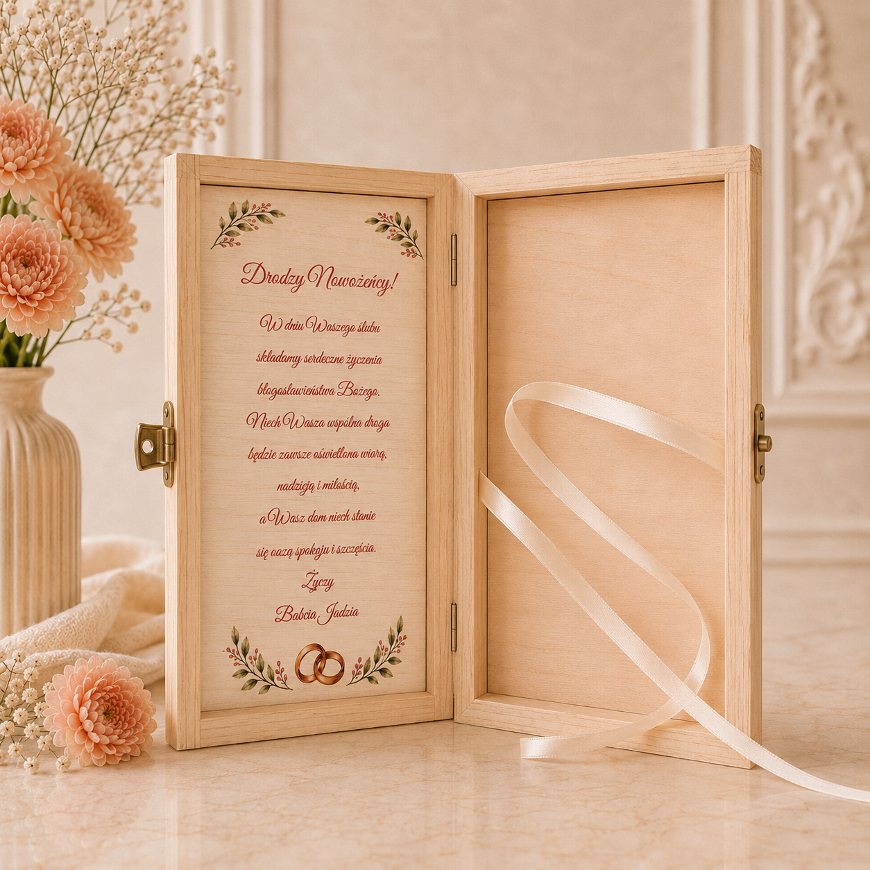 Personalizowane Pudełko na Pieniądze na Ślub „Kalendarz Ślubny” – Prezent dla Pary Młodej