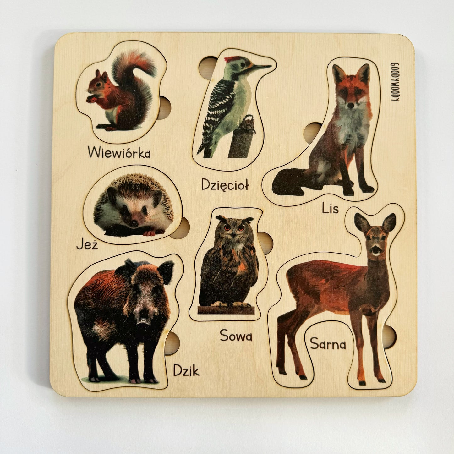 Educational puzzle - forest animals