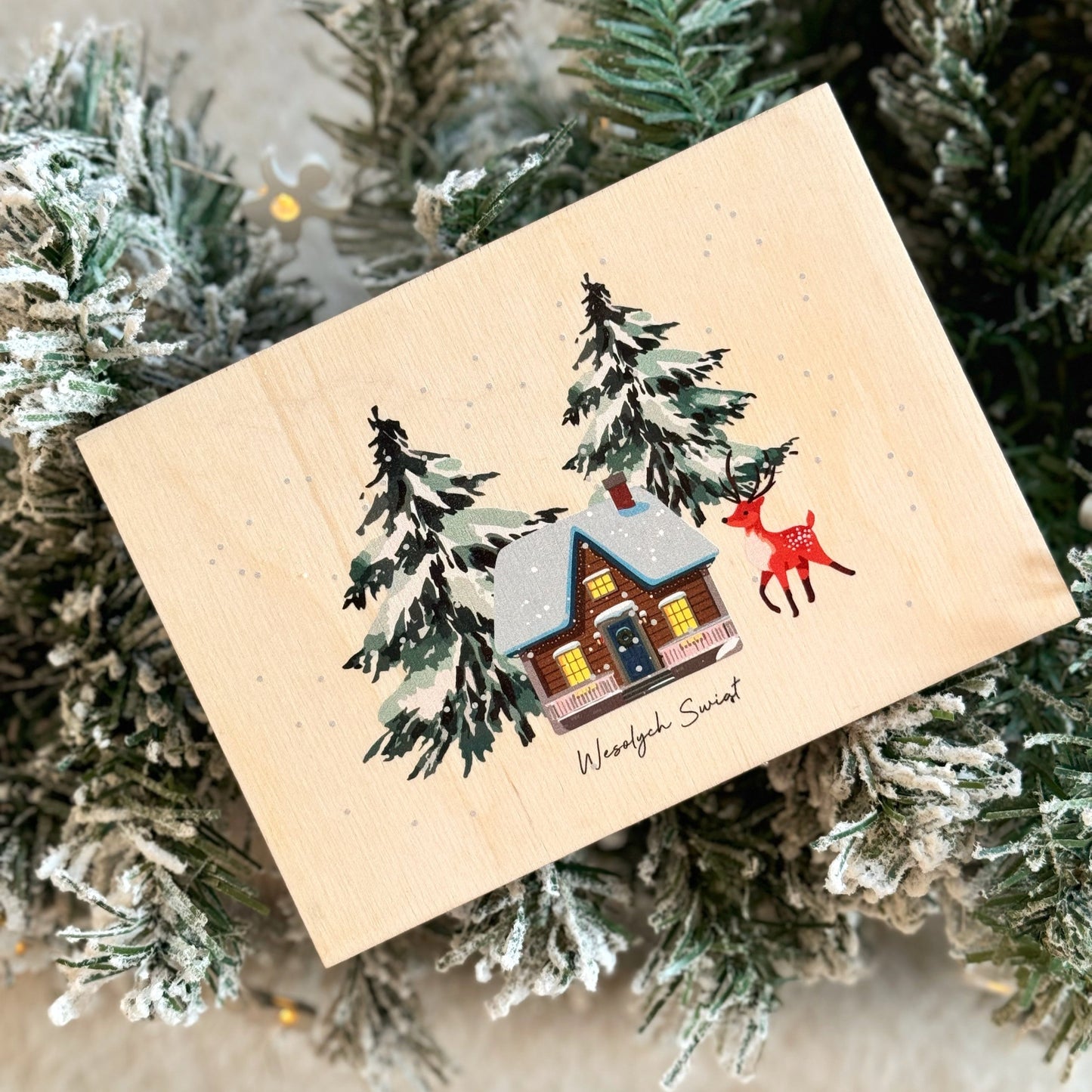 Christmas card with your wishes - Forest