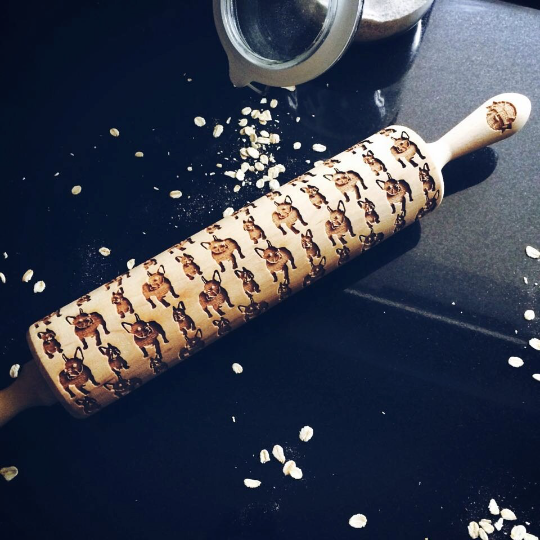 FRENCH BULLDOG rolling pin
