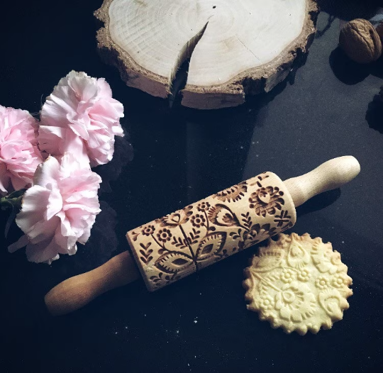 FOLK FLOWERS, MINI rolling pin