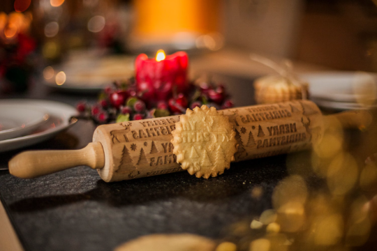 REINDEERS IN THE FOREST rolling pin