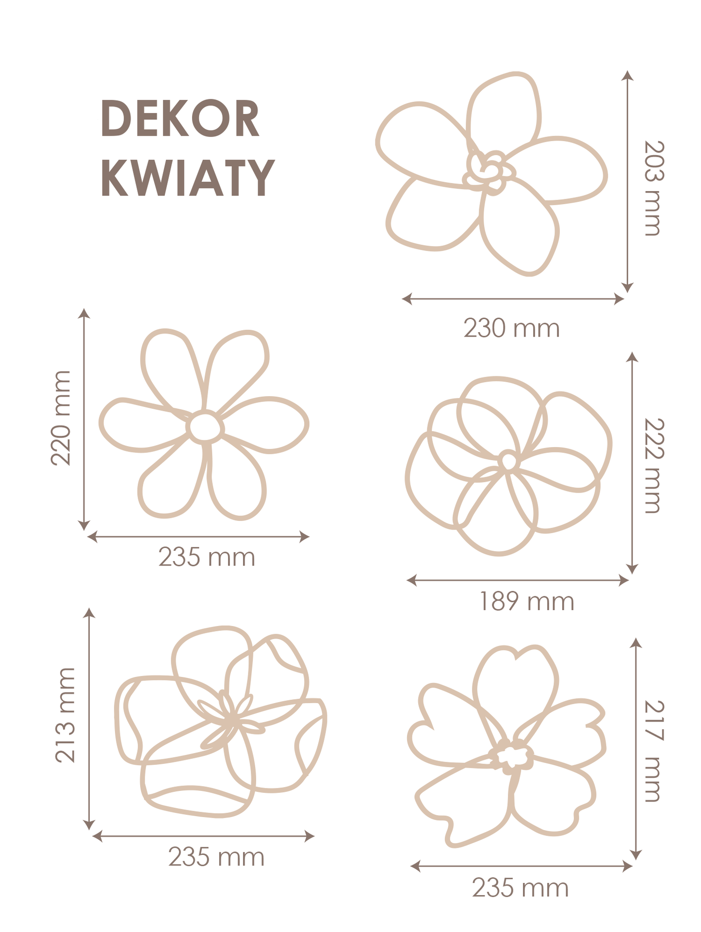 Dekoracje ścienna - Kwiaty (naturalna sklejka)