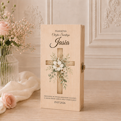 Personalizowane Pudełko na Pieniądze na Chrzest Święty z Życzeniami – Wzory do Wyboru