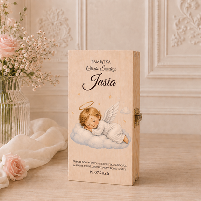 Personalizowane Pudełko na Pieniądze na Chrzest Święty z Życzeniami – Wzory do Wyboru