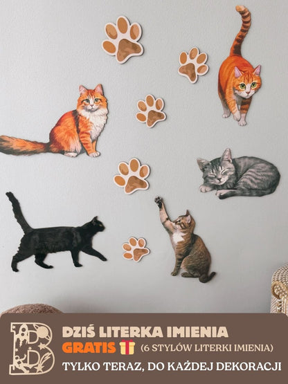 Dekoracja ścienna - Kotki