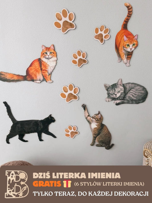 Dekoracja ścienna - Kotki