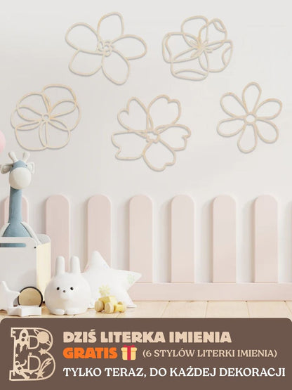 Dekoracje ścienna - Kwiaty (naturalna sklejka)