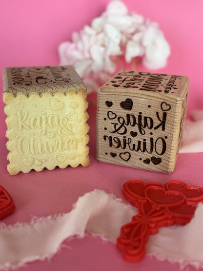 LOVE, kostka do ciasta (6 w 1) z Waszymi imionami!