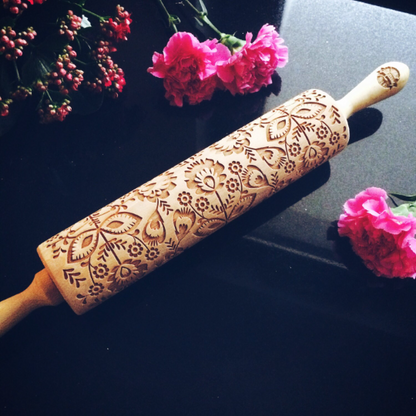 FOLK FLOWERS rolling pin