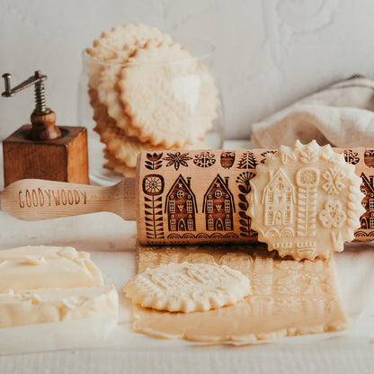 SCANDINAVIAN TOWN rolling pin