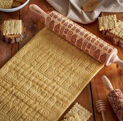 SCANDINAVIAN TOWN rolling pin