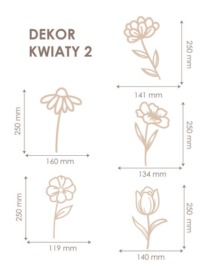 Dekoracje ścienna - Polne Kwiaty (naturalna sklejka)