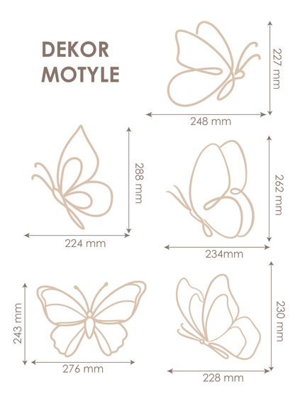 Dekoracje ścienna - Motyle (naturalna sklejka)